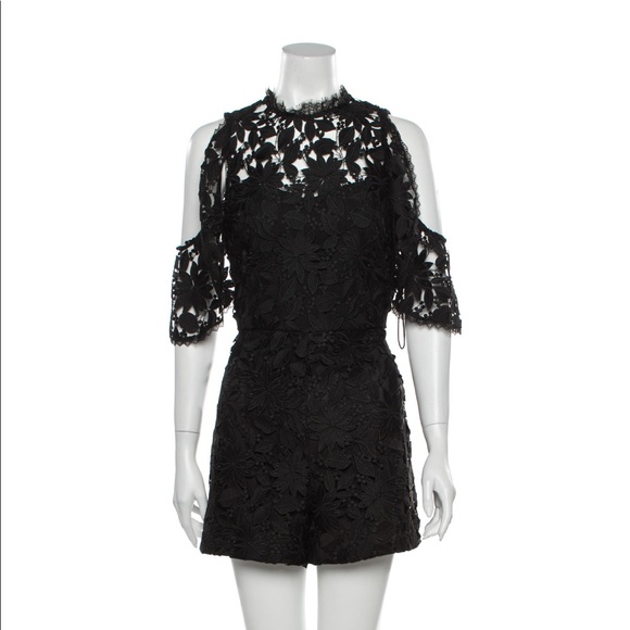 Alaina Lace Romper Black - Alice + Olivia
